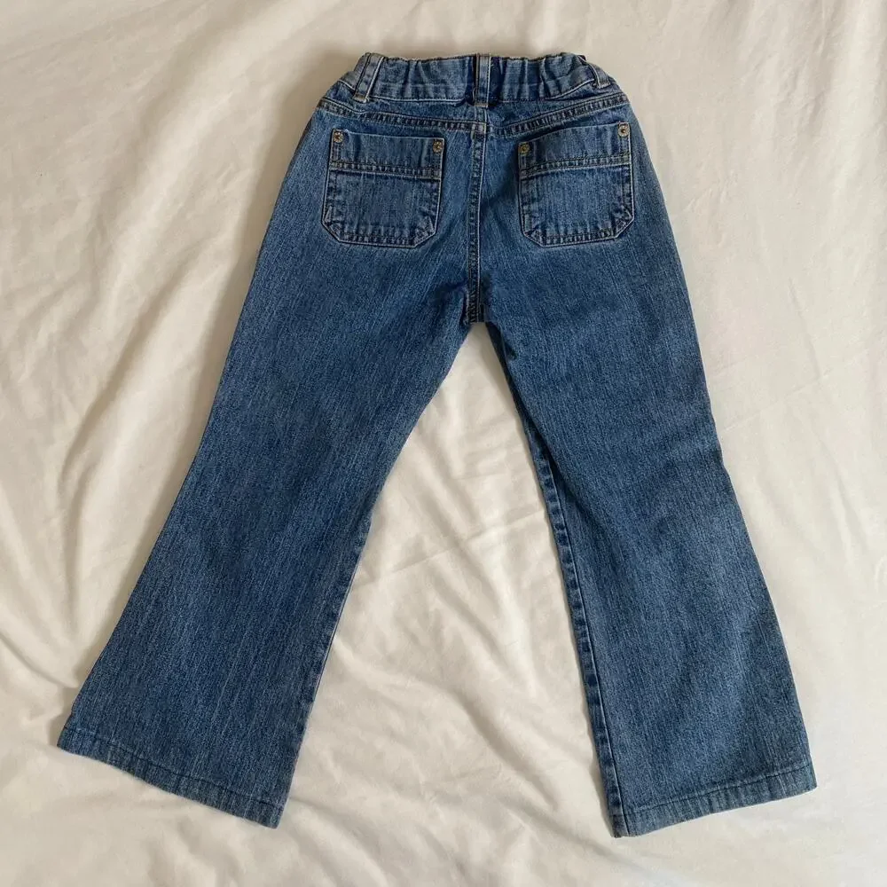 Vintage Gap Butterfly Embroidered Flare Stretch Denim Jeans Sz 7